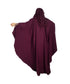 Purple embroidered crepe abaya