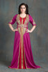 Gulf pink and maroon partywear jacket style dubai moroccan kaftan