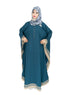 Green plain crepe abaya