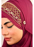 Majenta luxury bridal wedding wear hijab scarf with handwork