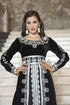 Kaftan thread work black arabic evening dress