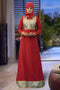 Red embroidered Abaya