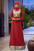 Red embroidered Abaya