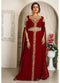 Arabic maroon georgette islamic modern dubai kaftan