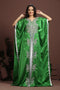Exquisite green traditional embroidered kaftan
