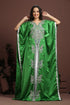 Exquisite green traditional embroidered kaftan