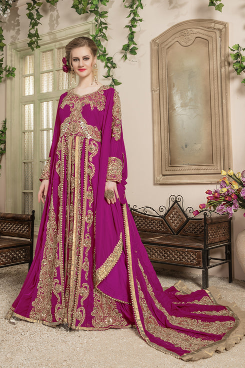 Women pink wedding israeli kaftan