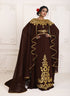 Brown and gold embroidery israeli dress islamic design kaftan takchita wedding party wear kaftan