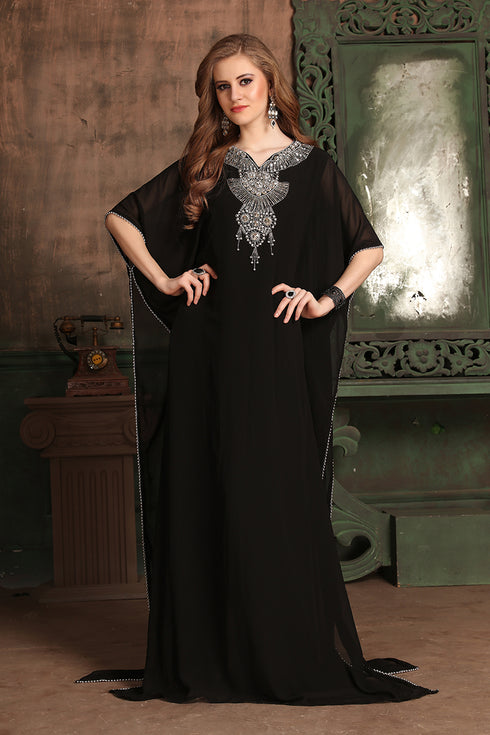 Black georgette kaftan
