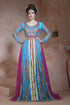 Multicolour Crepe Stone Work Kaftan Dress