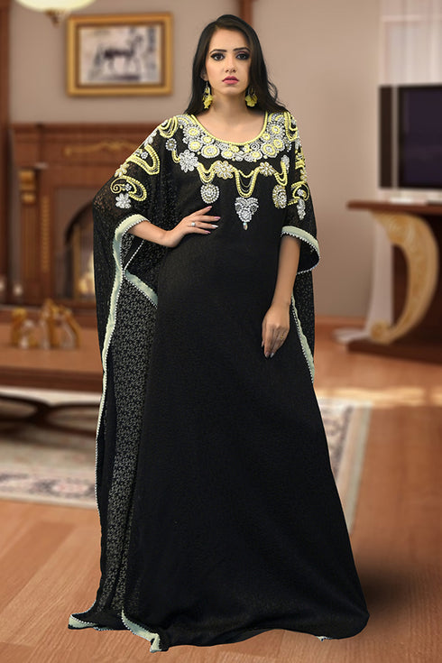Black modest free size kaftan
