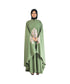 Green embroidered chiffon abaya