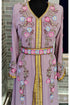 Moroccan islamic gleaming party wear fancy flower work kaftan