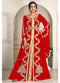Red designer hand beaded moroccan party wedding kaftan