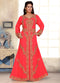 Pink embroidered georgette islamic kaftans with hijab
