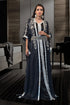 Dark gray and black partywear caftan