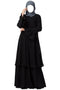 Black modest and stylish abaya dress in dual layer