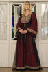 Black and red embroidery maxi kaftan