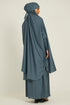 Grey plain crepe abaya