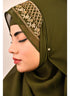 Mehandi green luxury bridal wedding wear hijab scarf with handwork