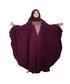 Purple embroidered crepe abaya