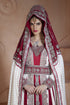 White and Maroon Georgette Moroccan Wedding Kaftan