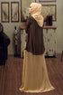Brown Crepe Embroidered Kaftan Dress