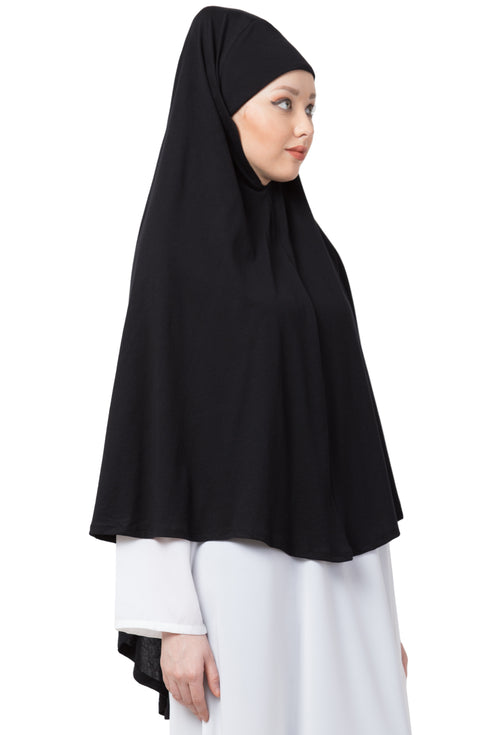 Black Plain Jersey Hijab