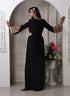 Black moroccan designer embroidery maxi long luxury kaftan