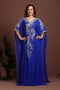 Beautiful blue embroidered georgette arabic caftan