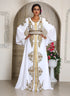 White wedding moroccan caftan arabic designer womens takchita kaftan
