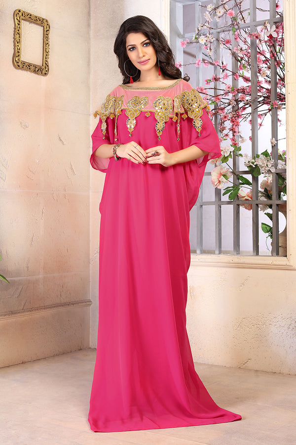 Pink designer kaftan for women