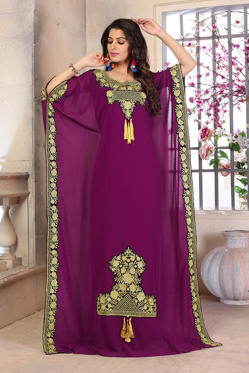 Woman georgette modest islamic caftan