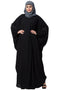 Black islamic kaftan abaya with pipings and pleats