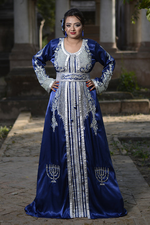 Dark blue islamic moroccan kaftan