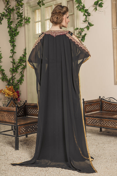 Women black israeli kaftan