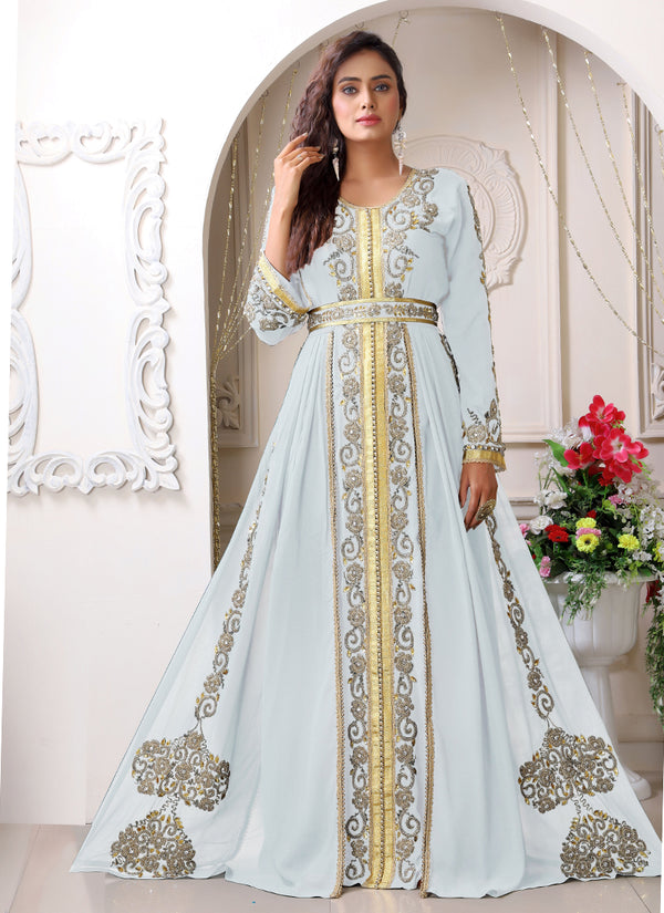 Arabic white wedding designer moroccan kaftan