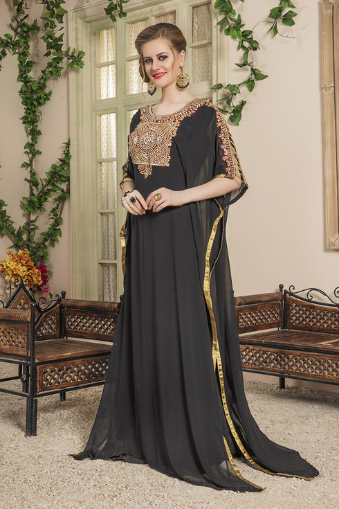 Women black israeli kaftan
