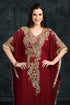Maroon exclusive silk designer kaftan