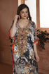 Multi hand beaded kaftan arabic evening dress