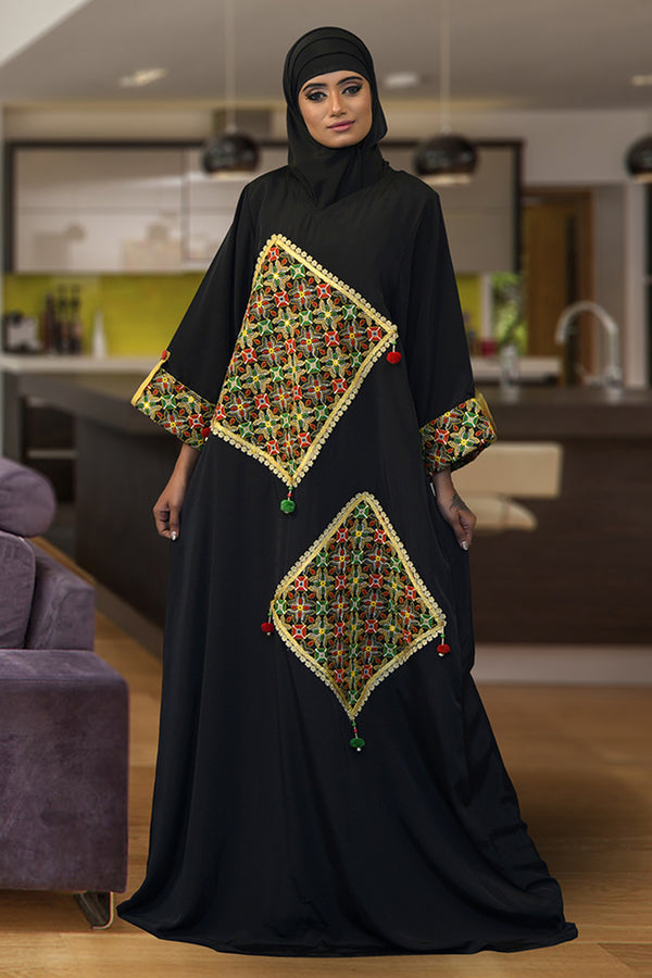 Modest muslim black evening Abaya