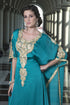 Evening dress sea green arabic free size kaftan
