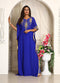 Royal blue designer arabic embroidery takchita kaftan for womens