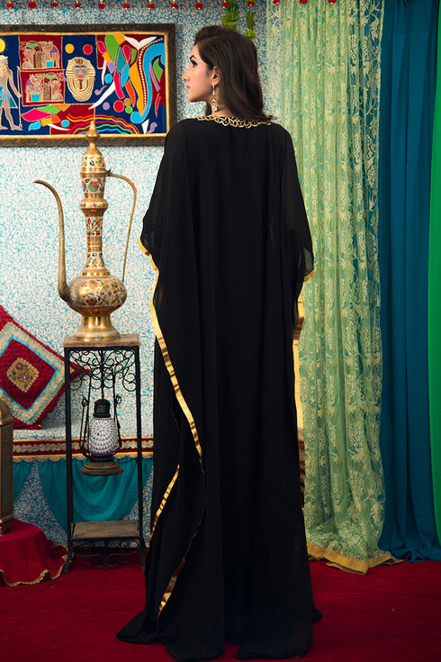 Black georgette designer kaftan
