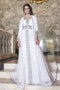 Moroccan long sleeve wedding caftan white with lace work