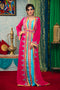 Pink and aqua blue takchita kaftan
