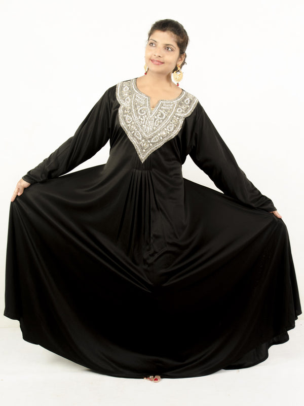 Black embroidered georgette islamic kaftans