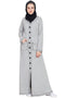 Silver Plain Cotton Abaya