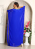 Women blue designer embroidery islamic kaftan