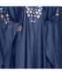 Blue embroidered art silk abaya
